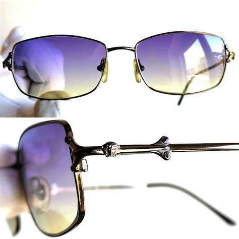 Vintage Versace Gunmetal Silver Sunglasses 